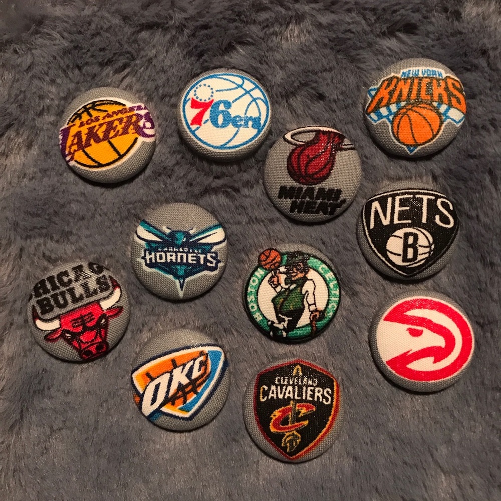 NBA Lakers Fabric Button Earrings